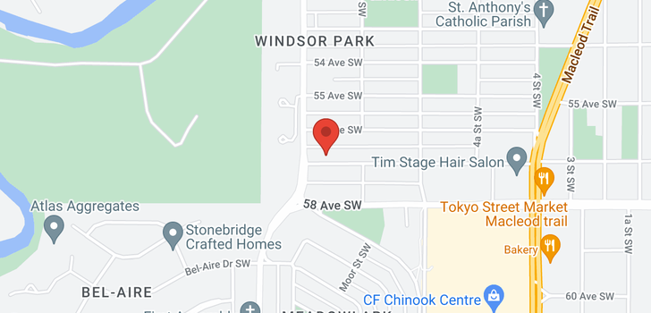 map of 403 732 57 Avenue SW